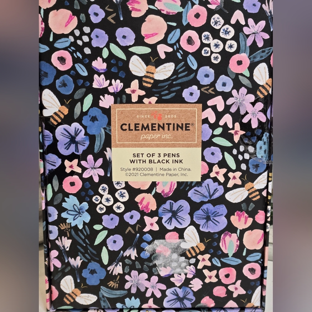 Floral Pen Set - Black, Pink, White - Picture 4 of 4